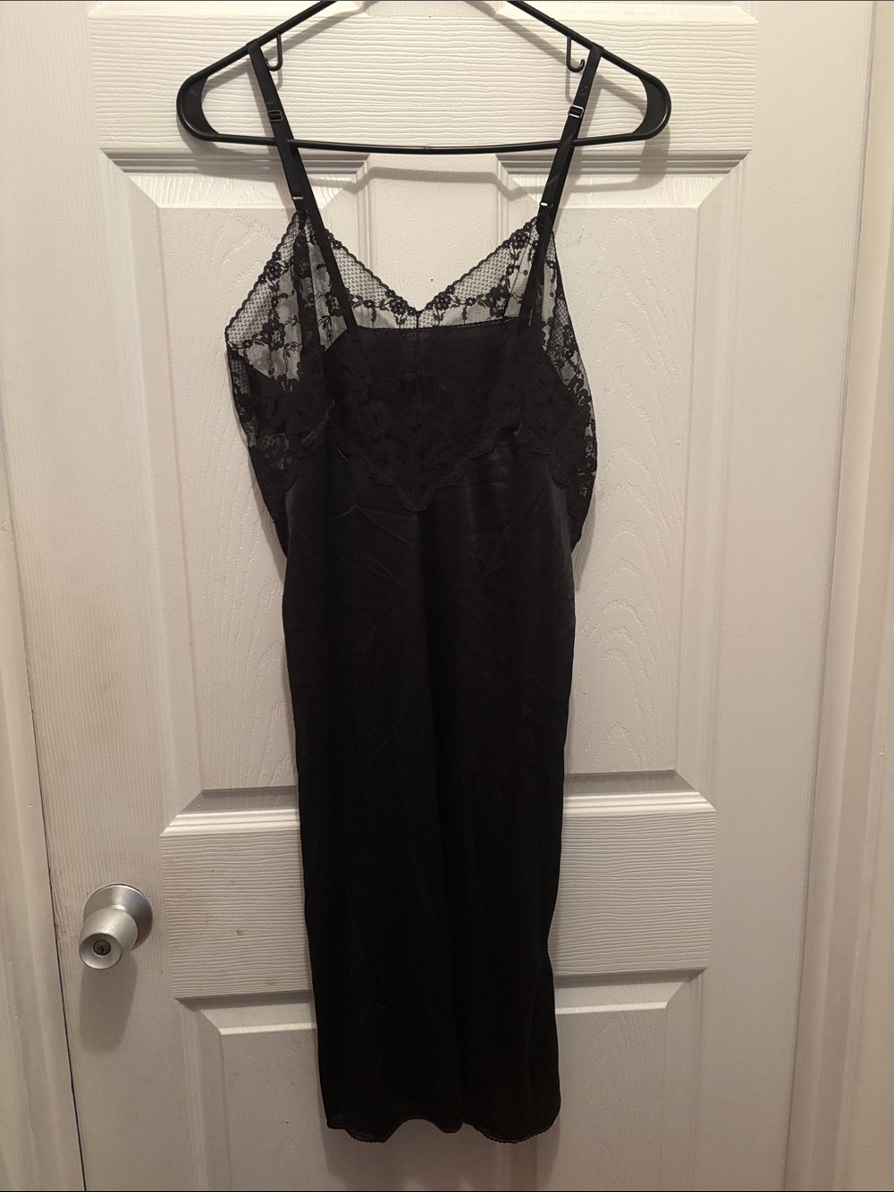 Vintage Black Lace-Trim Slip Dress - Women's Intimates